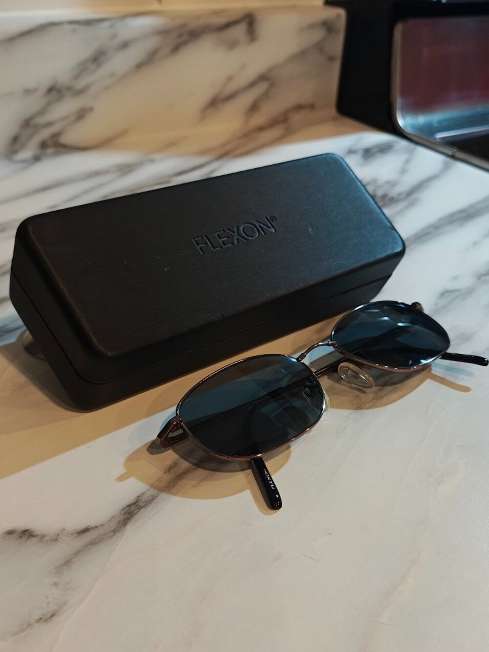 Vintage 90s Flexon 600 by Marchon Brown Sunglasses with Case